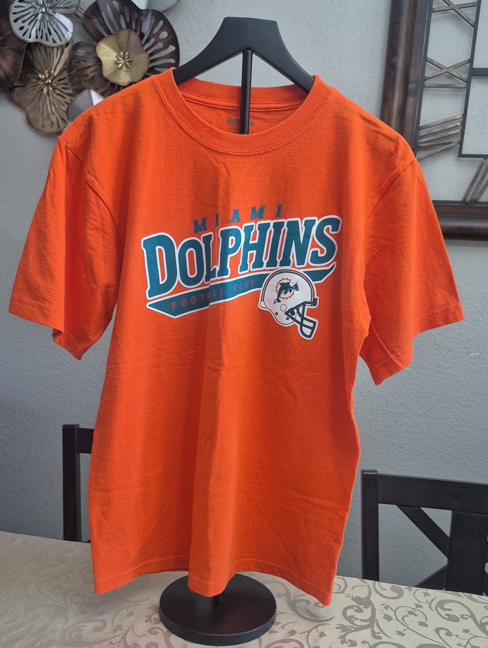 Reebok Orange Miami Dolphins Graphic Tee